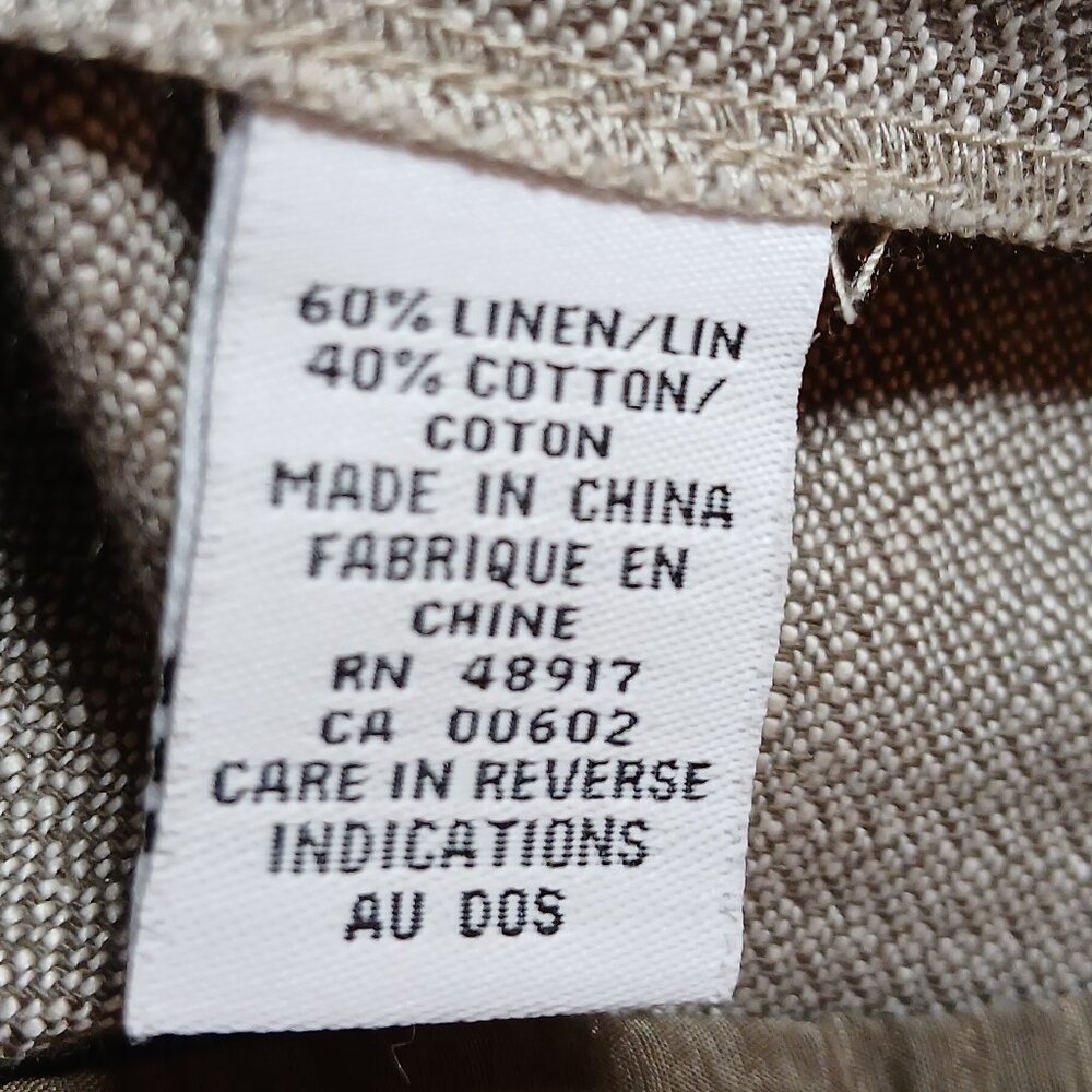 CALVIN KLEIN Tan Herringbone Linen Blend Dress Pants EUC - Picture 14 of 16